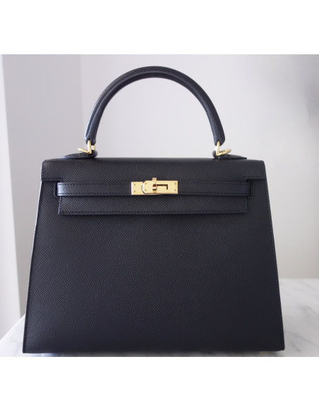 Sac Hermes Kelly 25 sellier noir