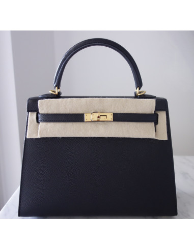 Sac Hermes Kelly 25 sellier noir