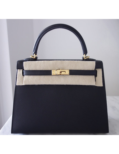 Sac Hermes Kelly 25 sellier noir