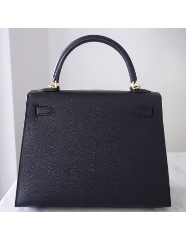Sac Hermes Kelly 25 sellier noir
