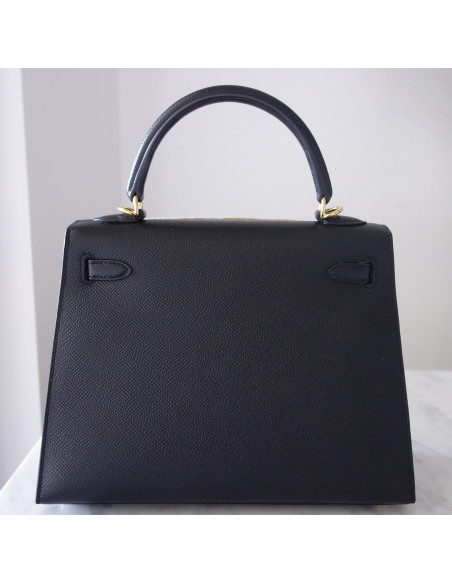 Sac Hermes Kelly 25 sellier noir