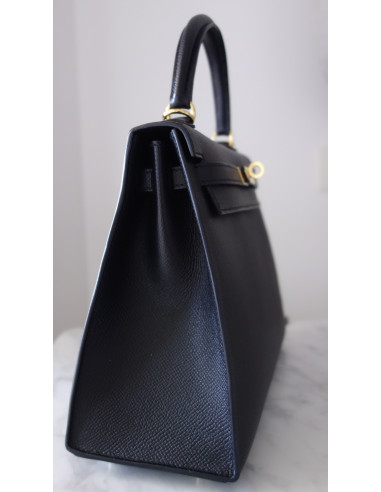 Sac Hermes Kelly 25 sellier noir