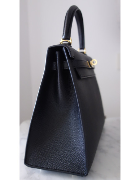 Sac Hermes Kelly 25 sellier noir
