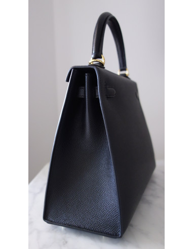 Sac Hermes Kelly 25 sellier noir