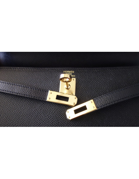 Sac Hermes Kelly 25 sellier noir