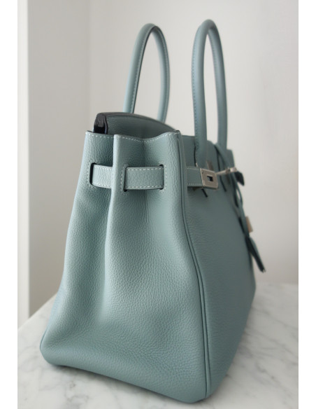 Sac Hermes Birkin 30 bleu ciel