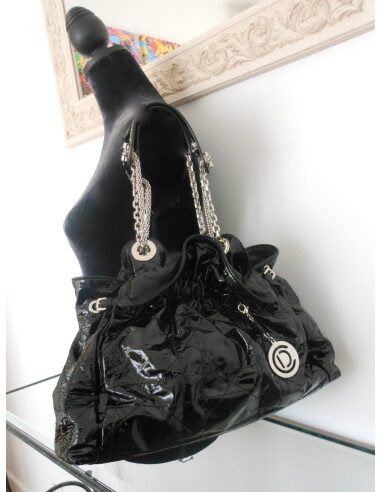 SAC DIOR LE 30 NOIR VERNI