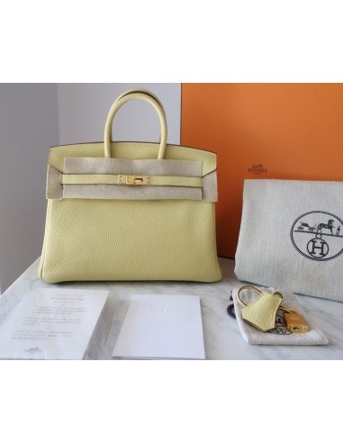Sac Hermes Birkin 25 jaune poussin
