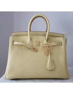 Sac Hermes Birkin 25 jaune poussin 2