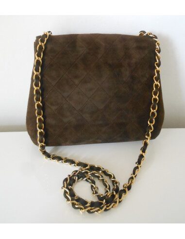 SAC CHANEL MINI TIMELESS MARRON VINTAGE 