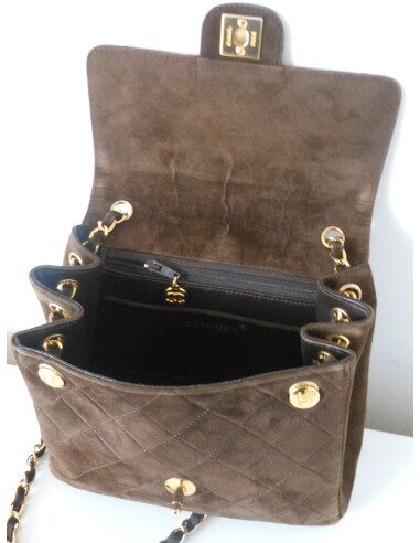 SAC CHANEL MINI TIMELESS MARRON VINTAGE 