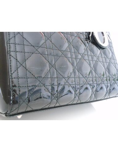 SAC LADY DIOR VERNI NOIR MEDIUM