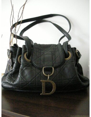 SAC DIOR CANNAGE EN AGNEAU NOIR