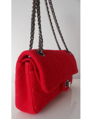 SAC CHANEL 2.55 JERSEY ROUGE 