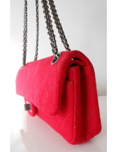 SAC CHANEL 2.55 JERSEY ROUGE 