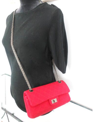 SAC CHANEL 2.55 JERSEY ROUGE 