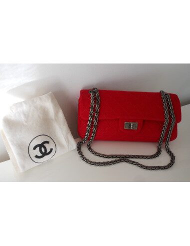 SAC CHANEL 2.55 JERSEY ROUGE 
