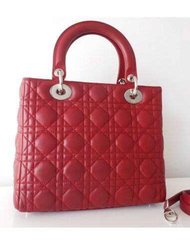 SAC LADY DIOR ROUGE GRENAT