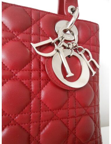 SAC LADY DIOR ROUGE GRENAT