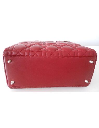 SAC LADY DIOR ROUGE GRENAT