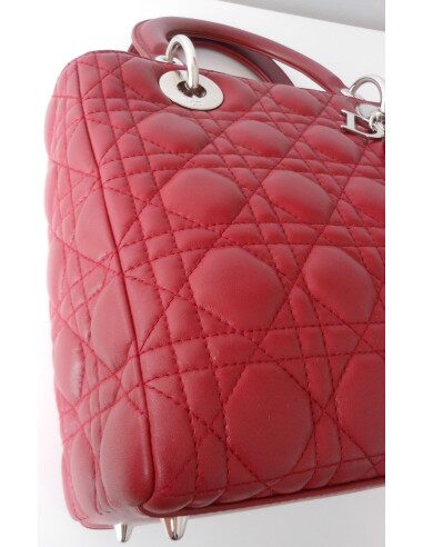 SAC LADY DIOR ROUGE GRENAT