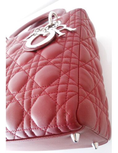 SAC LADY DIOR ROUGE GRENAT