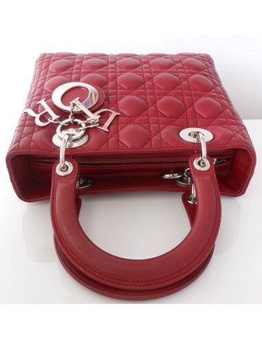 SAC LADY DIOR ROUGE GRENAT