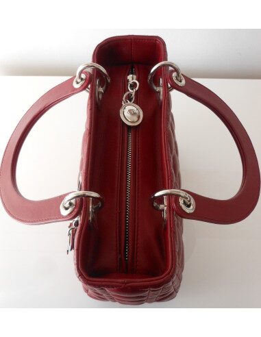 SAC LADY DIOR ROUGE GRENAT