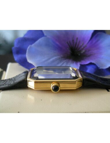 MONTRE CHANEL PREMIERE EN OR JAUNE BRACELET CROCO