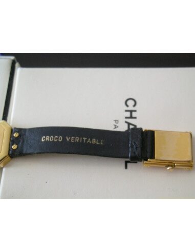 MONTRE CHANEL PREMIERE EN OR JAUNE BRACELET CROCO