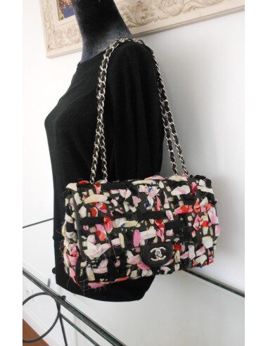 SAC CHANEL TIMELESS CUIR ET SOIE 