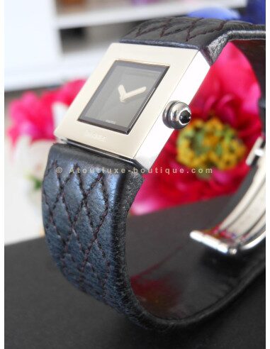 MONTRE CHANEL MATELASSEE CUIR NOIR