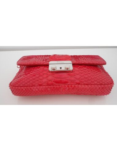 POCHETTE DIOR NEW LOCK PYTHON ROUGE