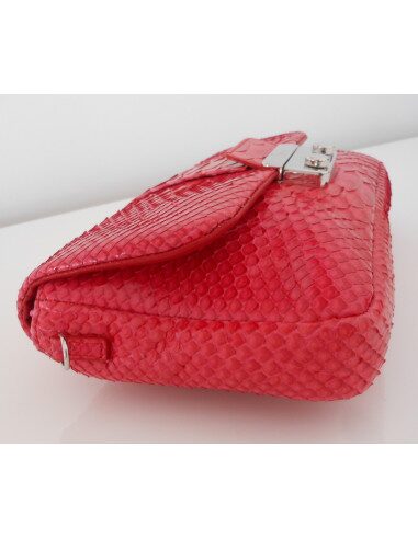 POCHETTE DIOR NEW LOCK PYTHON ROUGE