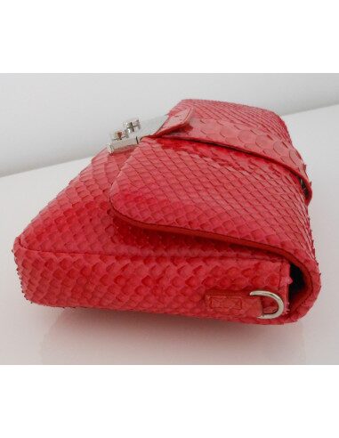 POCHETTE DIOR NEW LOCK PYTHON ROUGE