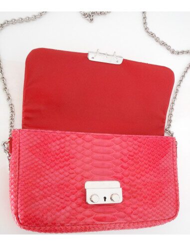 POCHETTE DIOR NEW LOCK PYTHON ROUGE