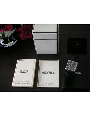 MONTRE CHANEL MADEMOISELLE BRACELET CUIR NOIR
