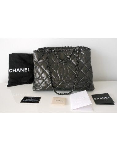 SAC CHANEL SHOPPING GRIS 