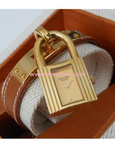 MONTRE HERMES KELLY PLAQUE OR 