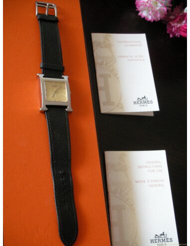 MONTRE HERMES H-OUR BRACELET NOIR MM