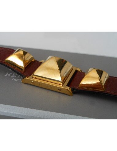 MONTRE HERMES MEDOR PLAQUE OR