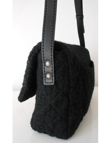SAC CHANEL 2.55 TWEED NOIR GM