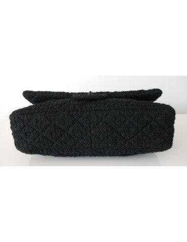 SAC CHANEL 2.55 TWEED NOIR GM