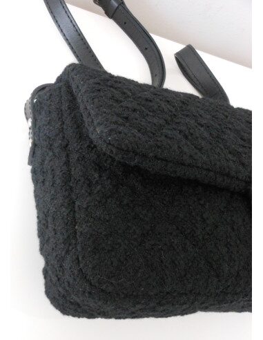 SAC CHANEL 2.55 TWEED NOIR GM