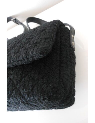 SAC CHANEL 2.55 TWEED NOIR GM