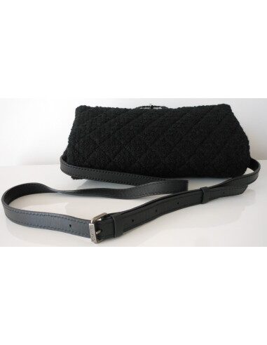 SAC CHANEL 2.55 TWEED NOIR GM