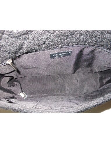 SAC CHANEL 2.55 TWEED NOIR GM