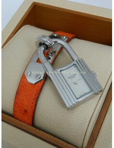 MONTRE HERMES KELLY ACIER BRACELET AUTRUCHE
