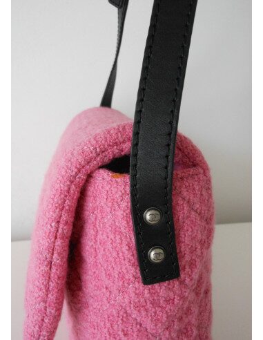 SAC CHANEL 2.55 TWEED ROSE GM 