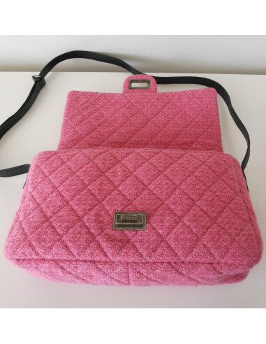SAC CHANEL 2.55 TWEED ROSE GM 